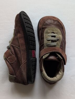 see kai run toddler boys leather velcro sneakers brown size 9